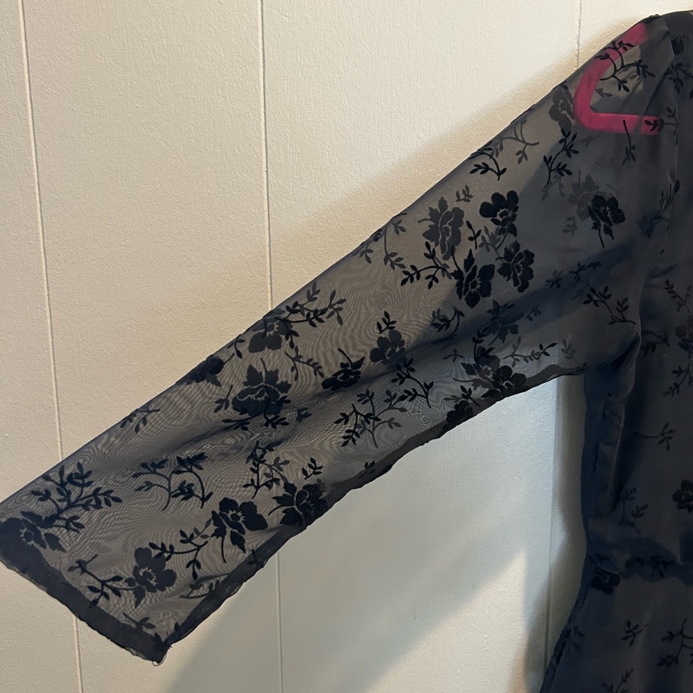 NWT - Girls size 16, pretty black midi dress, tired skirt, 3/4 length sleeve - Picture 3 of 13